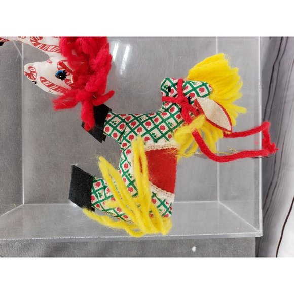 2 Handmade Vintage‎ Christmas Ornament Fabric Cut & Sew Prints Pony Horse Donkey - Picture 4 of 6